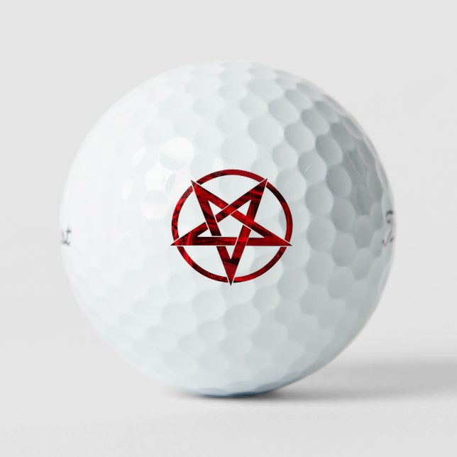 Pelotas De Golf Pentagram del diablo Rojo (Anverso)