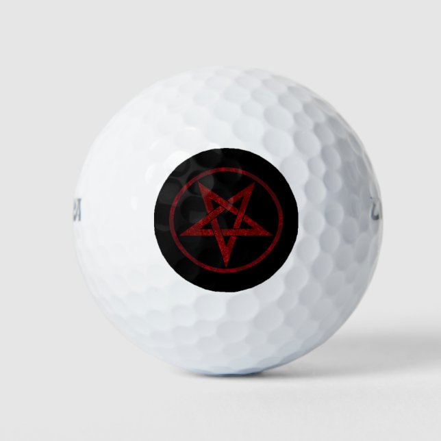 Pelotas De Golf Pentagram del diablo Rojo (Anverso)