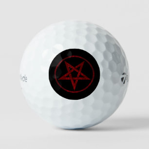 Pelotas De Golf Pentagram del diablo Rojo