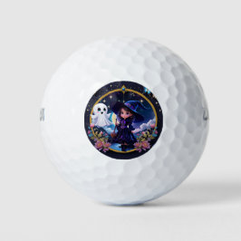 Pelotas De Golf Pequeña bruja con ojos grandes y brillantes.