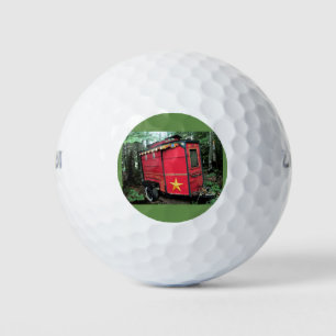 Pelotas De Golf Pequeña caravana gitana roja personalizada en cara
