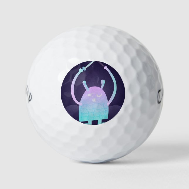 Pelotas De Golf Pequeño Monstruo Azul (Anverso)