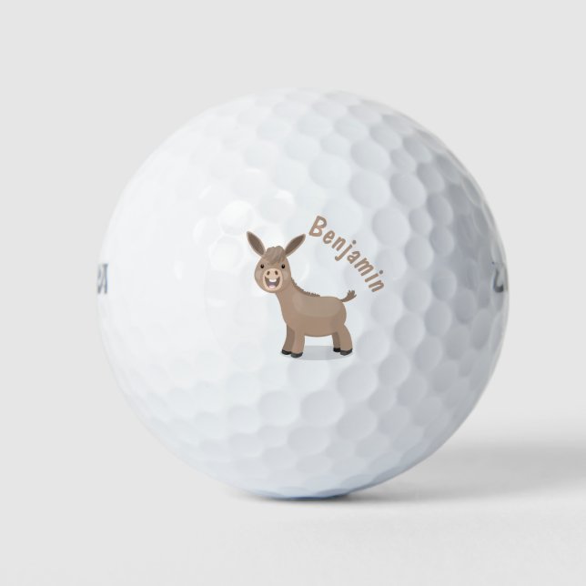 Pelotas De Golf Pequeño y feliz ilustracion de personalizado de bu (Anverso)