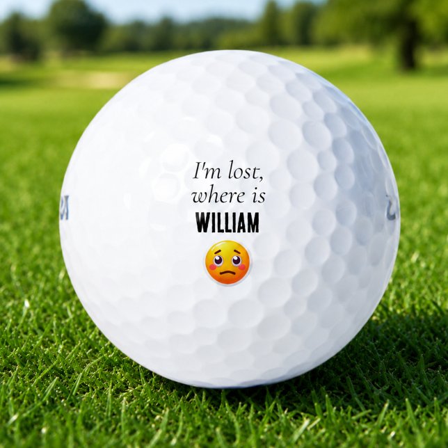 Pelotas de Golf Perdidas Divertidas Personalizadas (funny emoji personalized golf ball gag gift with custom name )