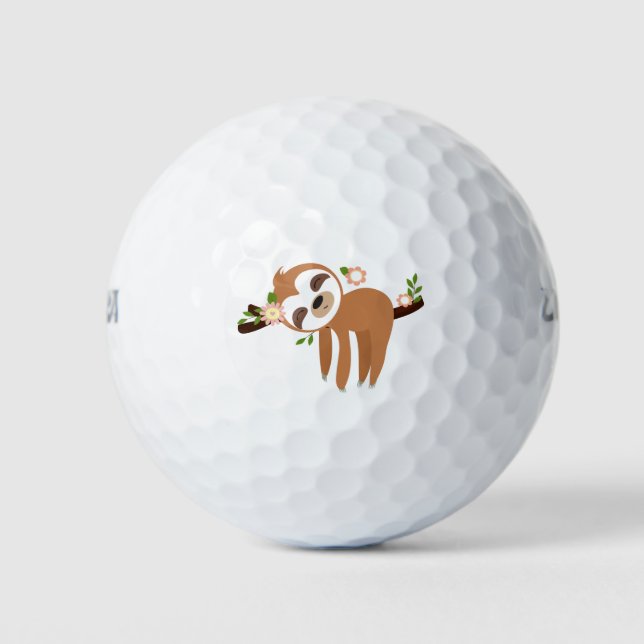 Pelotas De Golf pereza, perezoso lindo, ilustracion animal (Anverso)