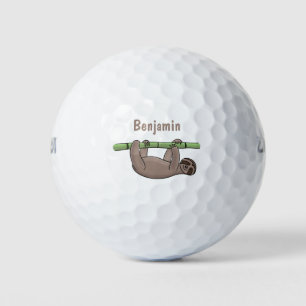 Pelotas De Golf Pereza sonriente suave en el ilustracion personali