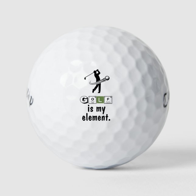 Pelotas De Golf Periodic Table 'Golf Is My Element' Science Humor  (Anverso)