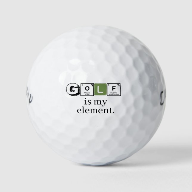 Pelotas De Golf Periodic Table 'Golf Is My Element' Science Humor  (Anverso)
