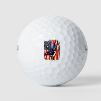 Pelotas De Golf Perro acuático portugués patriótico perro bandera 