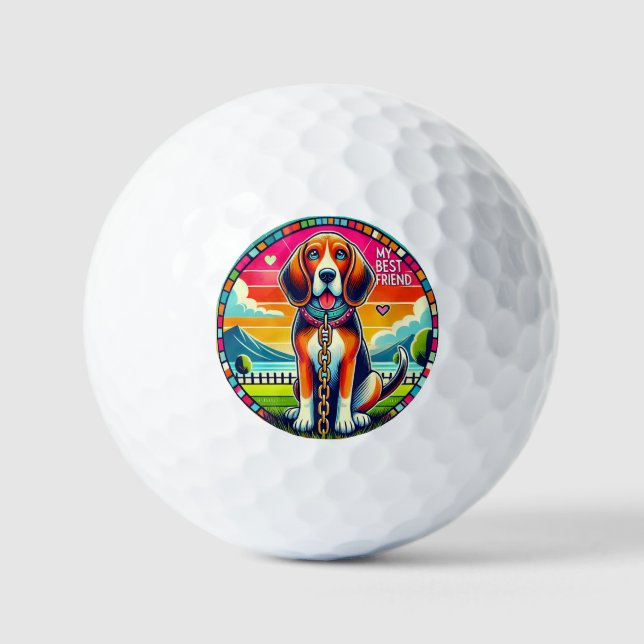 Pelotas De Golf Perro animado lindo (Anverso)