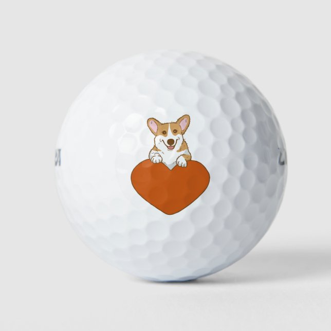 Pelotas De Golf Perro cachorro de Corgi Cute (Anverso)