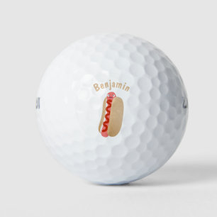 Pelotas De Golf Perro caliente divertido lindo personalizado Weine