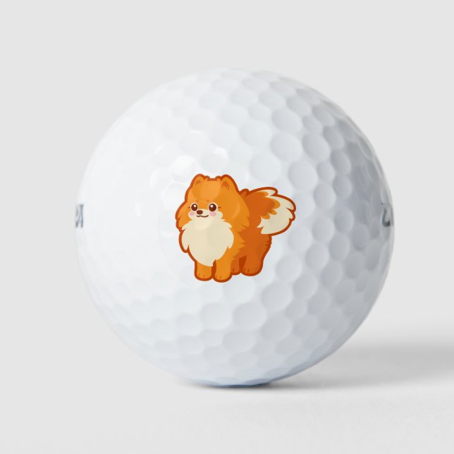 Pelotas De Golf Perro Cute Kawaii Pomeranian (Anverso)