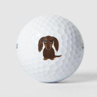 Pelotas De Golf Perro Dachshund Chocolate Brown lindo de pelo larg