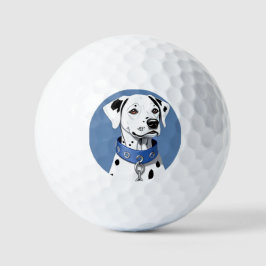 Pelotas De Golf Perro dálmata con collar azul