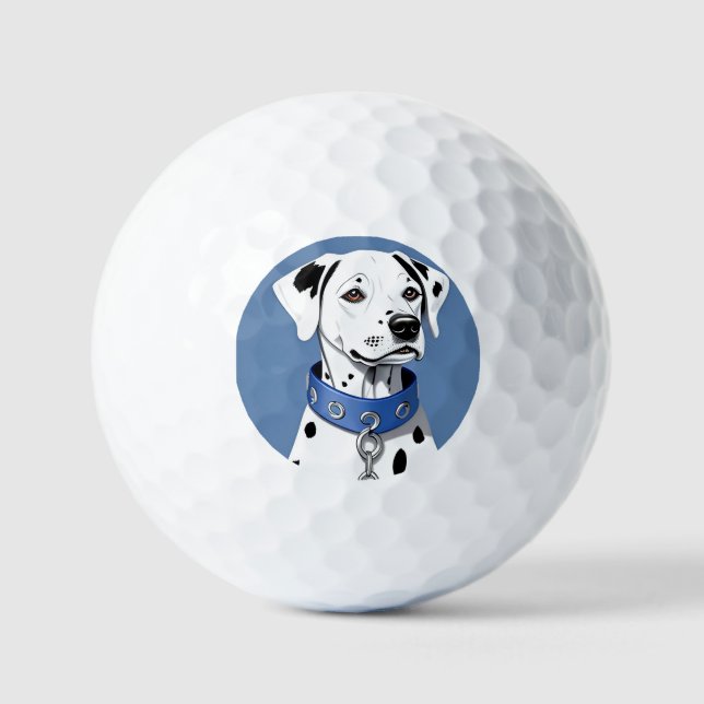 Pelotas De Golf Perro dálmata con collar azul (Anverso)
