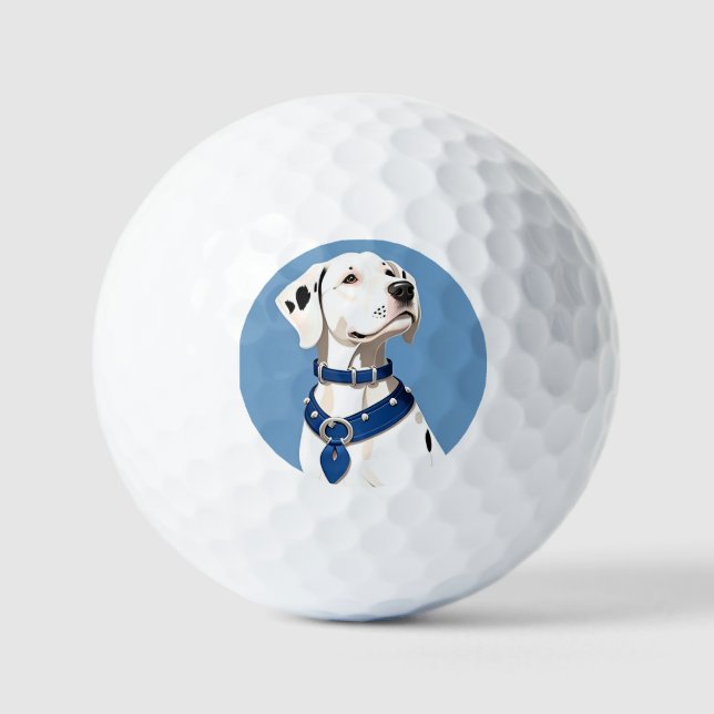 Pelotas De Golf Perro dálmata con collar azul (Anverso)