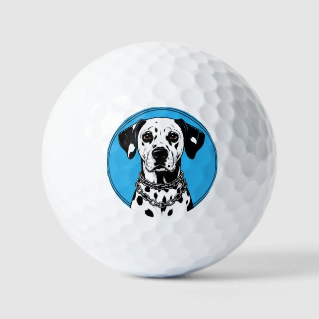 Pelotas De Golf Perro dálmata con collar de cadena (Anverso)