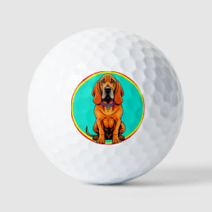 Pelotas De Golf Perro de dibujos animados lindo con collar