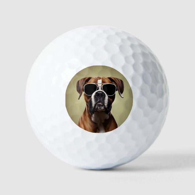 Pelotas De Golf Perro de Guay Boxer (Anverso)