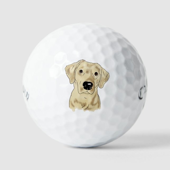 Pelotas De Golf Perro de laboratorio amarillo (Anverso)