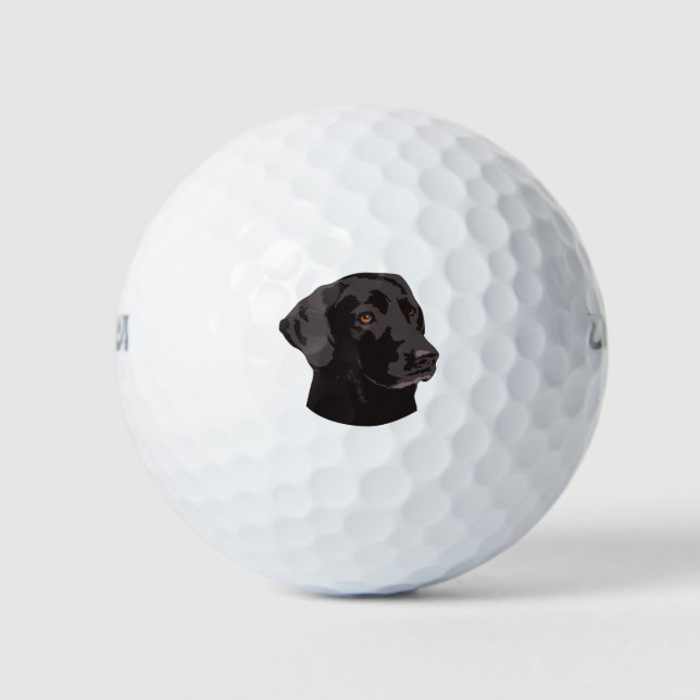 Pelotas De Golf Perro de laboratorio negro (Anverso)
