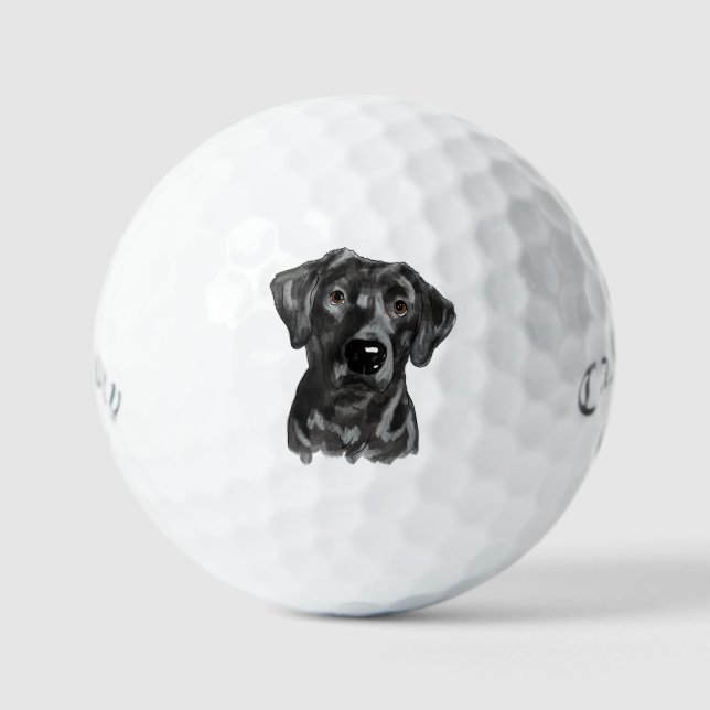 Pelotas De Golf Perro de laboratorio negro (Anverso)