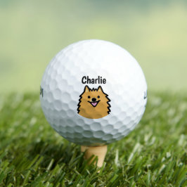 Pelotas De Golf Perro de Pomerania con nombre personalizado