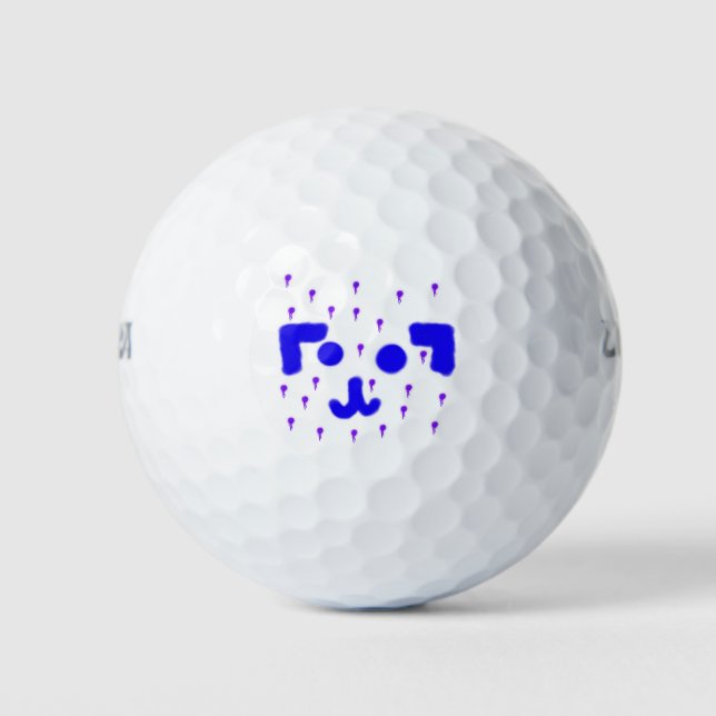 Pelotas De Golf Perro Emoticon Paint Drip (Anverso)