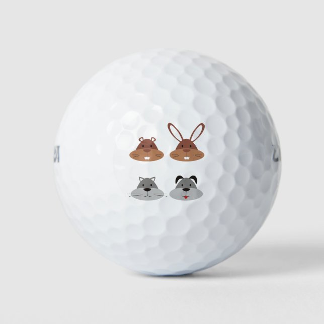 Pelotas De Golf Perro gato Personalizado animal Gopher cabeza cone (Anverso)