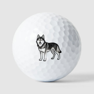 Pelotas De Golf Perro Husky de Dibujos Animados Regalo Siberiano B