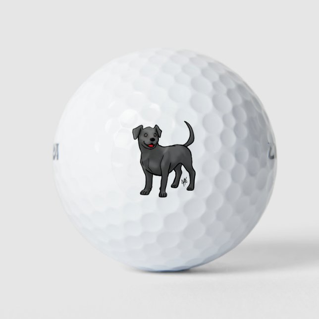 Pelotas De Golf Perro - Labrador Recuperador - Negro (Anverso)