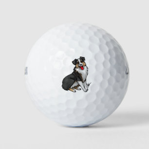 Pelotas De Golf Perro - Pastor australiano - Tri negro
