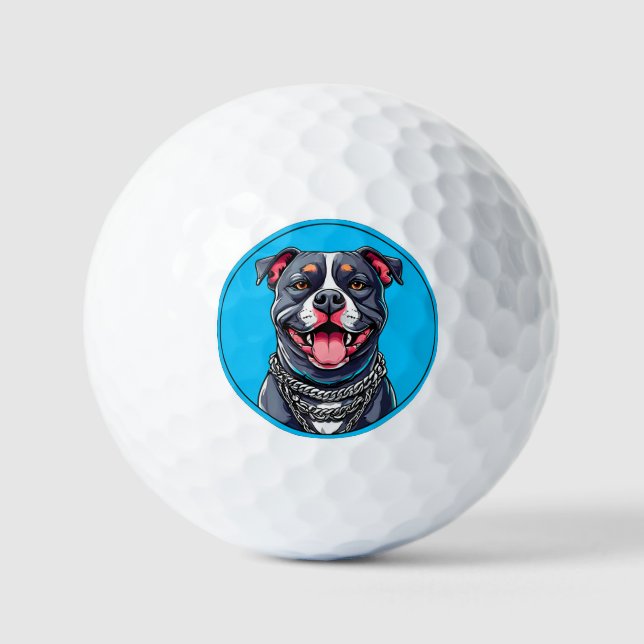 Pelotas De Golf Perro Pitbull (Anverso)
