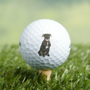 Pelotas De Golf Perro Staffy de Pitbull Negro