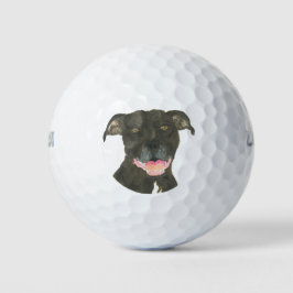 Pelotas De Golf Perro Staffy de Pitbull Negro