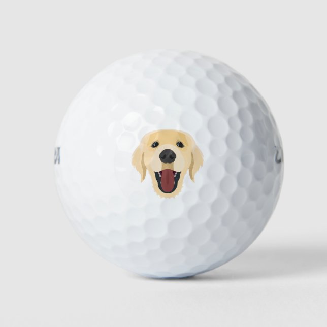 Pelotas De Golf Perros de ilustracion frente a Golden Retriver (Anverso)