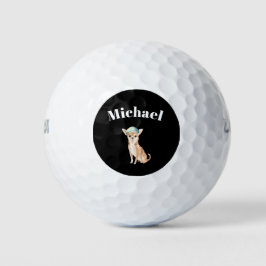 Pelotas De Golf Persona negra de perro de Chihuahua