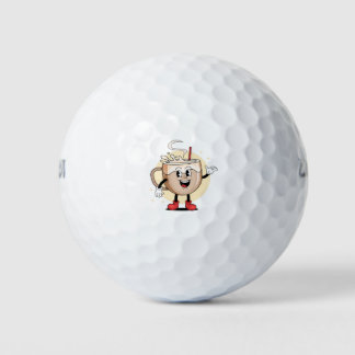 Pelotas De Golf Personaje de café juguetón y adorable