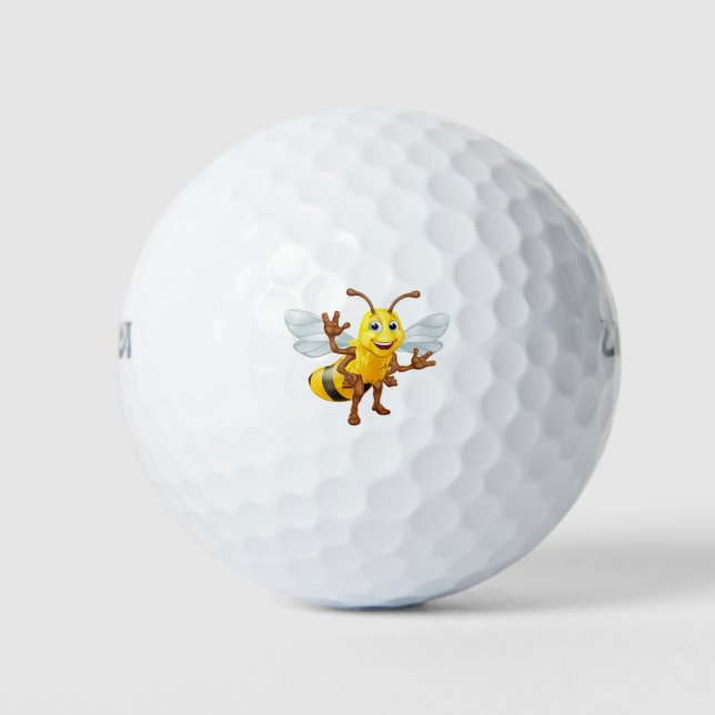 Pelotas De Golf Personaje de caricatura Bumble Honey Bee Bumblebee (Anverso)