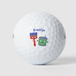 Pelotas De Golf Personajes de pincel y dibujos animados