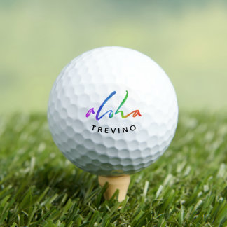 Pelotas De Golf Personaliza el nombre de Aloha Tropical Hawaii Haw