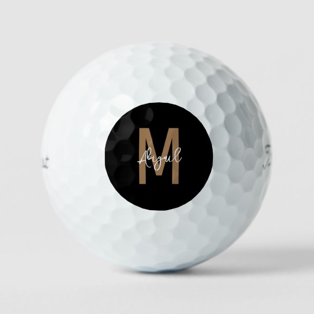Pelotas De Golf Personaliza el nombre personalizado Monograma Titu (Anverso)