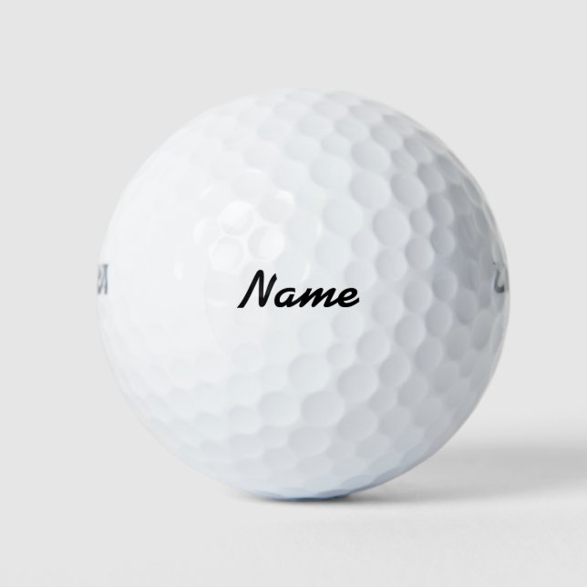 Pelotas De Golf Personaliza tu nombre en fondo blanco (Anverso)