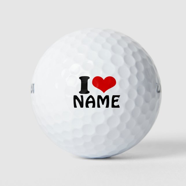 Pelotas De Golf Personalizable Día de San Valentín Amo Personaliza (Anverso)