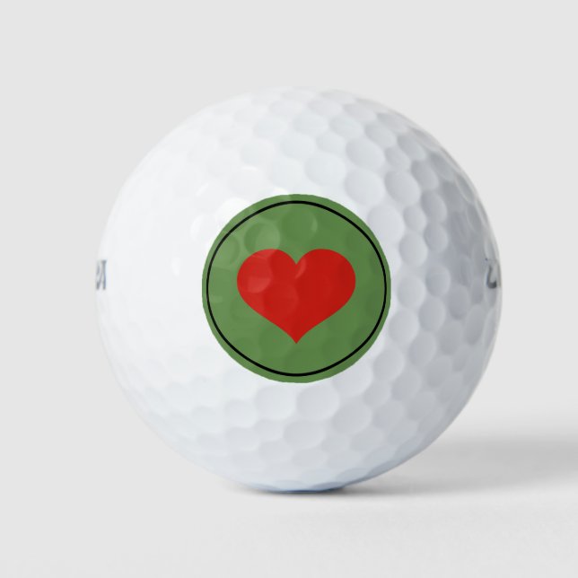 Pelotas De Golf PERSONALIZABLE HEART Golf Balls (Anverso)