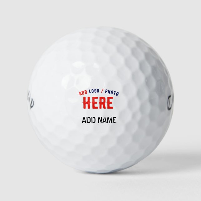 PELOTAS DE GOLF PERSONALIZABLE MODERNO ESTILO BLANCO VERIFICADO MA (Anverso)