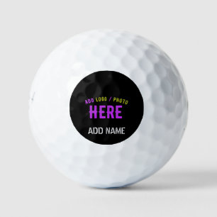 PELOTAS DE GOLF PERSONALIZABLE MODERNO ESTILO NEGRO VERIFICADO MAR
