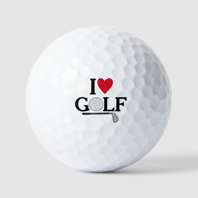 Pelotas de Golf personalizables que amo (Anverso)