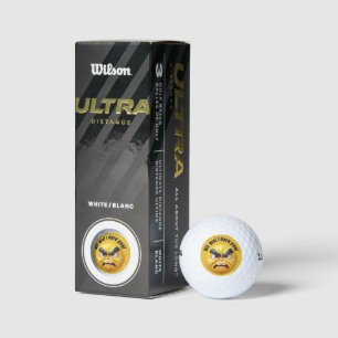 Pelotas De Golf Personalización de la Emoji 3D amarilla enojada